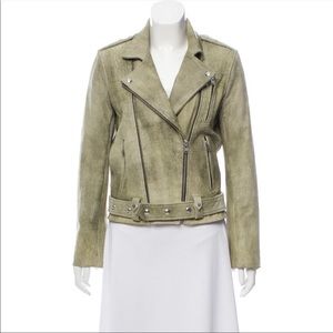 IRO Jovaspe Distressed Leather Jacket Sz34